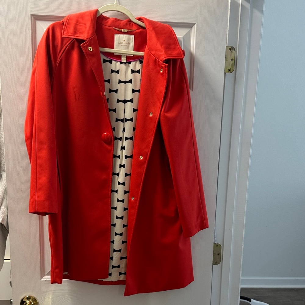 Kate Spade Vibrant Red Trench Coat